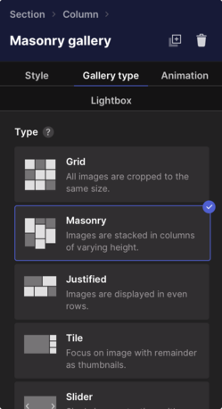 Gallery type