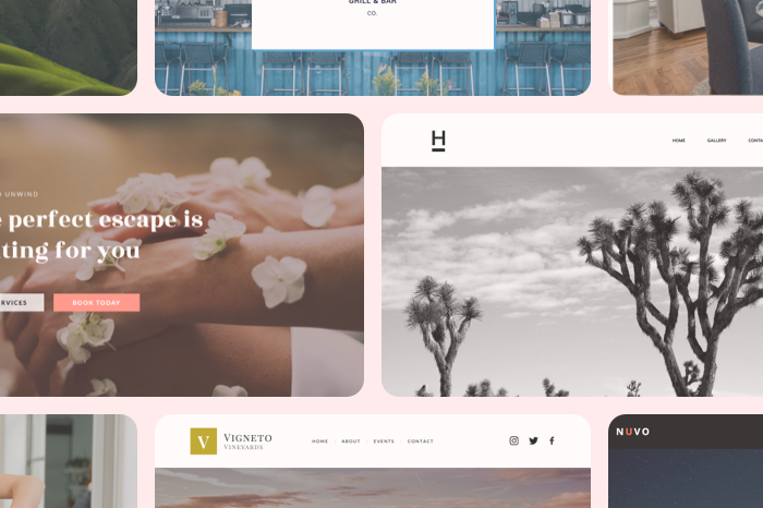 Illustration showing several Pagecloud themes.